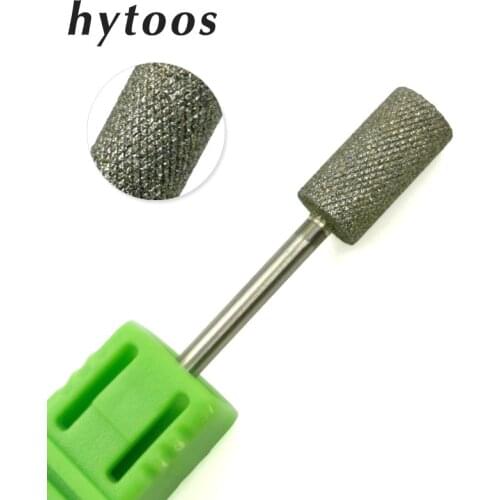 HYTOOS New Barrel Diamond Nail Drill Bits With Tooth 3/32" Rotary Diamond Burr Manicure Bits For Nail Drill Pedicure Tools