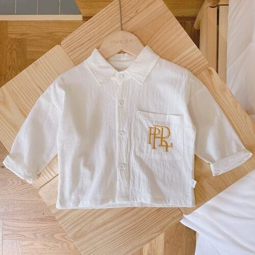 Halilo Unisex Boys Girls White Blouse Letter Print Casual Children Clothes 2020 Fall Baby Girl Long Sleeve Tops Boy Shirts