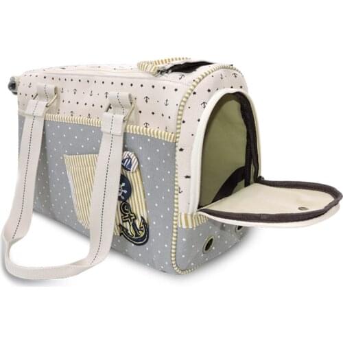 Canvas Small Pet Cat Dog Travel Carrier Tote Bag Outdoor Foldable Puppy Transport Box Carring Shopping Bag Handbags Pet Carrier