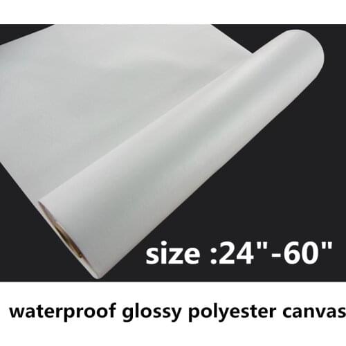Best quality glossy Waterproof bright white artist grade aqueous polyester inkjet printing canvas for inkjet printer