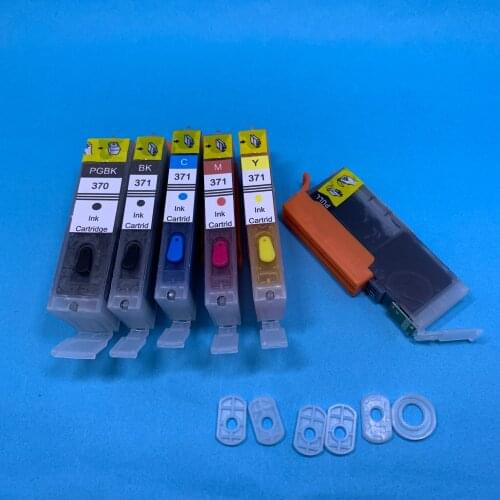 YOTAT 6pcs Full Refillable ink cartridge BCI-370XL BCI-370 BCI-371 for Canon PIXUS MG7730 MG7730F MG6930 TS9030 TS8030 printer