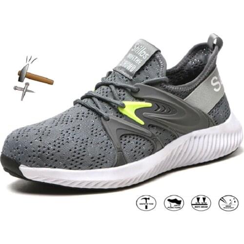 Indestructible Work Shoes Men Anti Smashing Safety Shoes Men Working AIR Mesh Designer Sneakers Men Boots Comfort Footwear