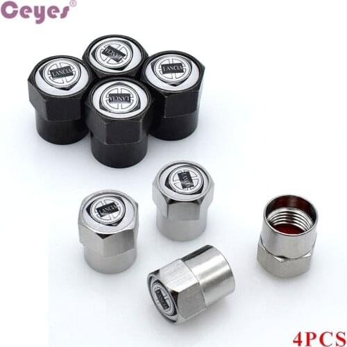 4x Car Valve Cap For For Lancia Delta Ypsilon Lybra Musa Kappa Voyager Emblem Accessories Wheel Tyre Tire Stem Case Car Styling