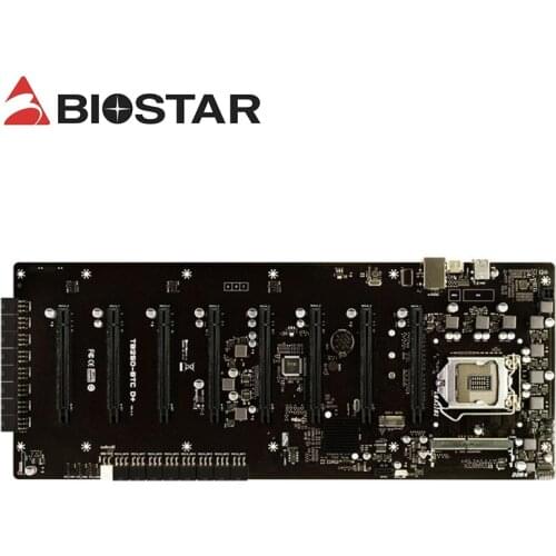 For BIOSTAR TB250-BTC D+ 8GPU 8PCIE B250 H110 Mining motherboard DDR4 for intel LGA 1151 32GB DVI SATA3 Desktop Motherboard