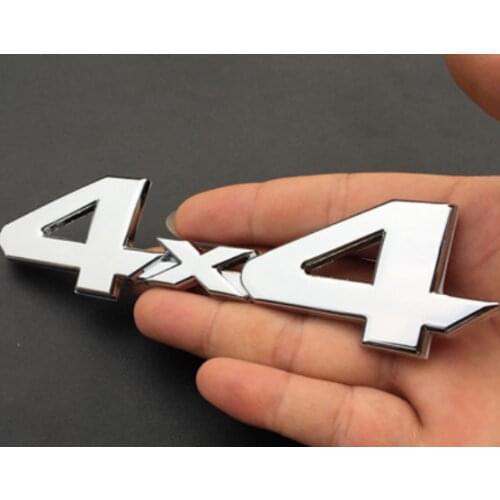 Metal Chrome 4X4 Logo Badge Car Trunk Rear Fender Emblems Decal Sticker 4WD SUV