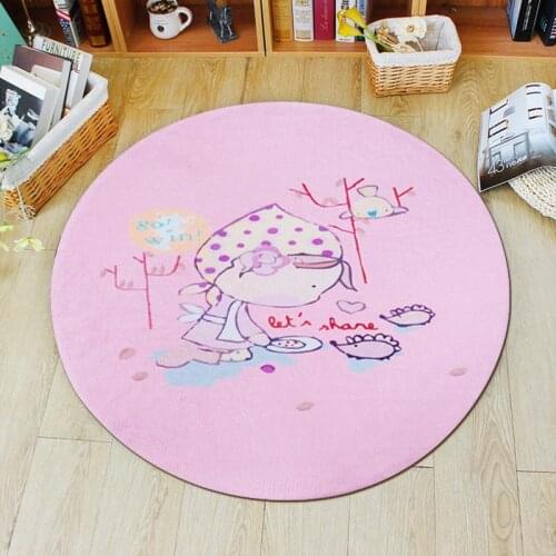 Cute Baby Cartoon Round Carpets For Living Room Play Carpet Child Bedroom Game Crawl Computer Rug Room Chair Tapete Mat Kids