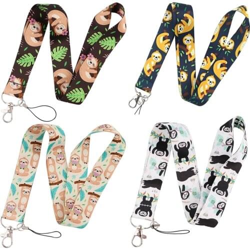 Lazy Bear Sloth Lanyards For Keys Neck Strap Webbings Ribbons Mobile Phone ID Card Badge Holder Lanyard Keychain DIY Hang Rope