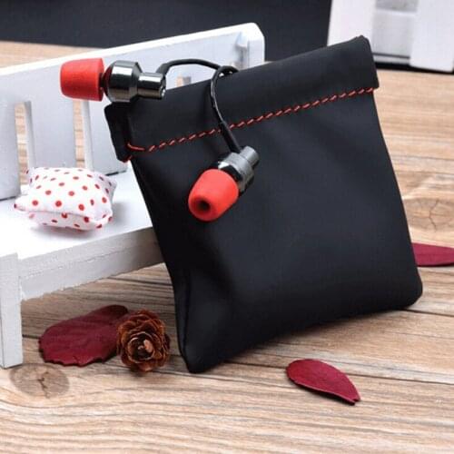 Mini Portable PU Leather Earphone Bag Headphone Storage Mini Earbuds Protective Package Case For Cable