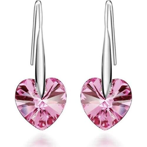 Miss Lady Gold color Crystal Romantic Heart drop earrings jewelry earrings Wholesales Fashion Jewelry for women MLY1710