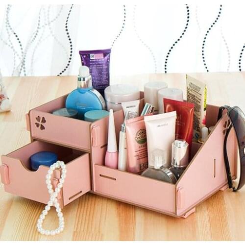 Multi-function DIY wooden office, make-up dual-purpose single drawer desktop storage box 29.5*19*12.2cm