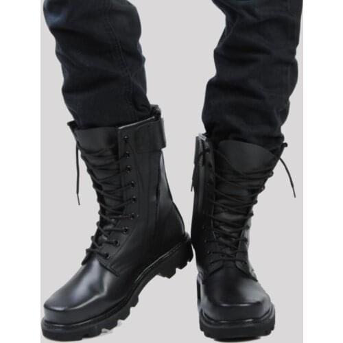 Koovan Mens Boots New 2021 Cool High Real Genuine Leather Cashmere Men Leather Boots Military Warm Winter Shoes For Man Riding