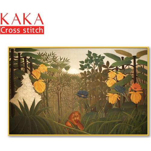 Cross stitch kits,Embroidery needlework sets with printed pattern,11CT-canvas for Home Decor Painting,Animals Full NCKA120