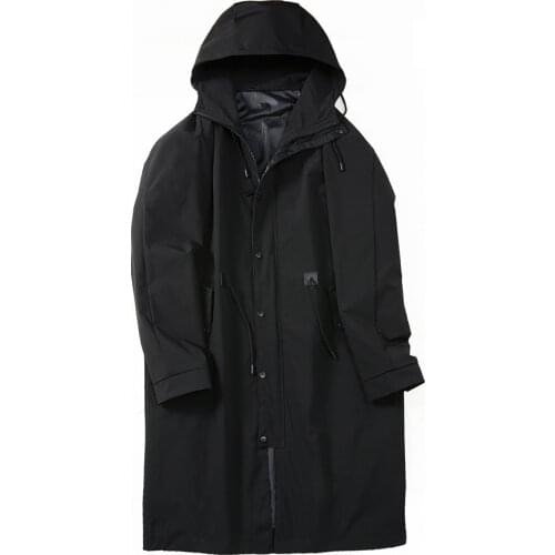 Gabardina informal de alta calidad para hombre, abrigo largo estilo primavera 2020, chaquetas con capucha informales para hombre