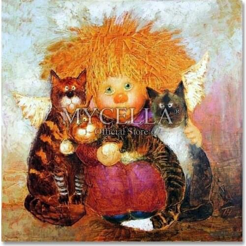 Angel Baby Full 5D DIY Diamond Painting Cartoon & Cat Needlework Diamond Embroidery Cross Stitch Rhinestone Home Decoration Art