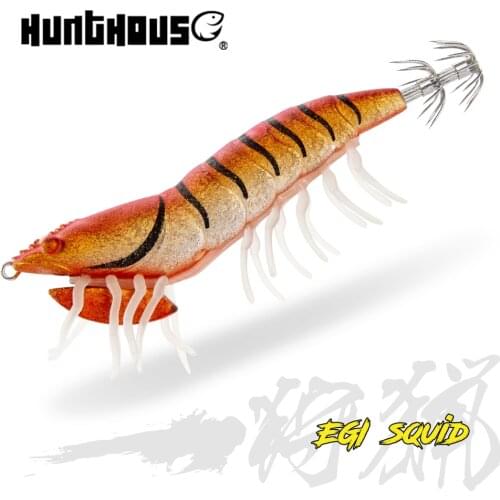 Hunthouse eging hook shrimp lure 11cm 20g for fishing squid octopus calamar lure hard cuttlefish lure squid jigs egi leurre