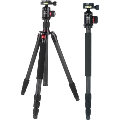 KR254C china factory made professional travelling compact carbon tripod monopod stand for camera