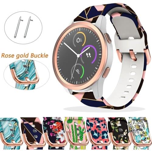 Silicone Printing 20 22mm Sport Wrist Strap For Garmin vivomove HR Smart Watch Band For Vivoactive 3 3T 4 Wristband Accessories