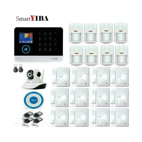SmartYIBA WiFi 2G GSM Home Security Alarm Home Protection GPRS Alarm System APP Control with indoor IP Camera
