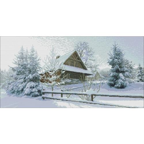 Winter villa patterns Counted Cross Stitch 11CT 14CT 18CT DIY Chinese Cross Stitch Kits Embroidery Needlework Sets