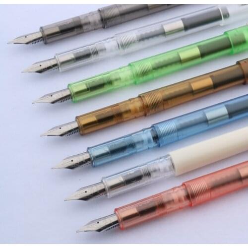 High quality JINHAO NEW 991 plastic transparent Rotating lid Silver fountain Pen INK PENS Stationery Office School Supplies