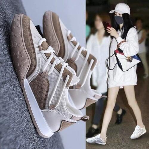 Womens Shoes 2021Flat Bottom Non-Slip Casual Running Shoes Ladies Lace-Up Mesh Breathable Womens Sports Shoes Zapatillas Mujer