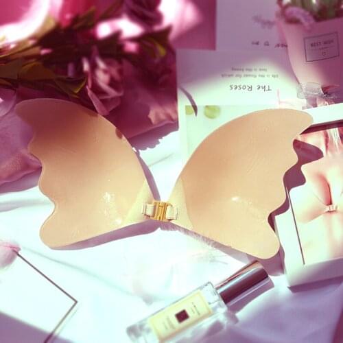 Butterfly Wing Women Self Adhesive Strapless Bandage Stick Gel Silicone Push Up Invisible Bra