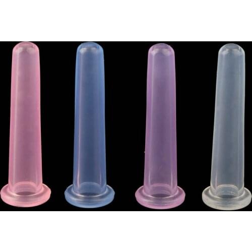 1pc Silicone Massage Vacuum Body Facial Cup Anti Cellulite ancient Chinese Cupping Therapy 15*50mm cups 4 color drop shipping