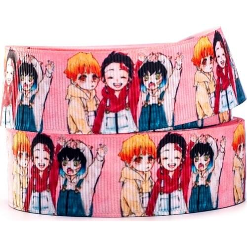 10yards different sizes cute cartoon pattern printed grosgrain ribbon