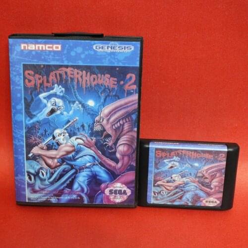 SplatterHouse 2 16 bit MD card with Retail box for Sega MegaDrive Video Game console system