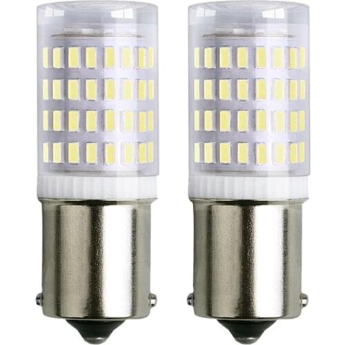 2pcs P21W 1156 BA15S LED Bulbs Car Lights Turn Signal Reverse Brake Light R5W 3014 LEDs 12V DC Automobiles Lamp DRL for Skoda