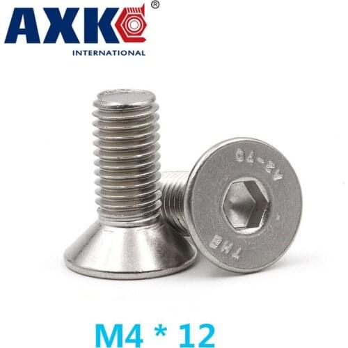 2021 Stainless Steel Rod Bolt Axk 30pcs Authentic 304 Stainless Steel Countersunk Head Allen Screw Flat Bolts M4*12