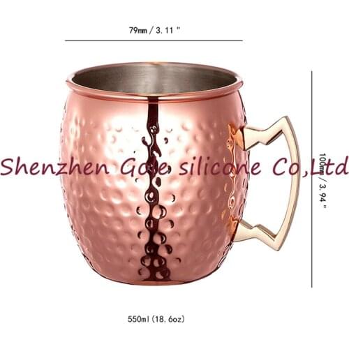 50pcs/lot Hammered Copper plated Stainless Steel Moscow Mule Mug Drum-Type Beer Cup Coffe Cup Water Glass Drinkware