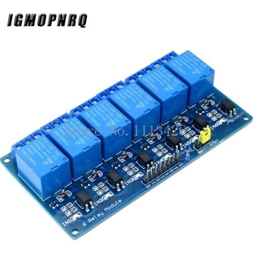 DC 5V 6 Channel Relay Module with Light Coupling Optocoupler Insulation for Arduino Raspberry Pi Expansion Board