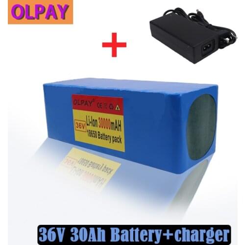 10S4P 36V battery 30Ah battery pack 1000W high power battery 42V 30000mAh 36v electric bike battery BMS with +42v charger