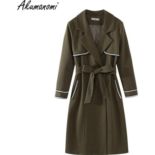 Женские длинные тренчи AKUMANOMI China At AliExpress
