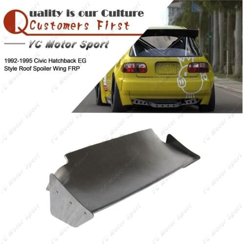Car Accessories FRP Fiber Glass PDM Style Roof Wing Fit For 1992-1995 Civic Hatchback EG Rear Roof Spoiler Wing