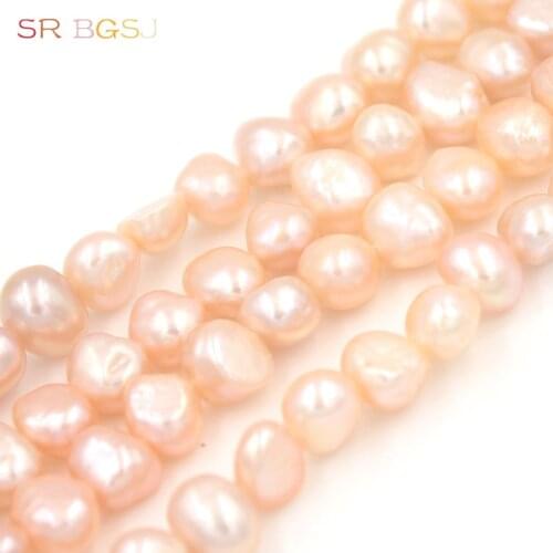 Free Shipping 4-5mm 6-7mm 7-8mm Wholesale Lot Pink Baroque Potato Natural Freshwater Pearl Jewelry DIY Beads 14"
