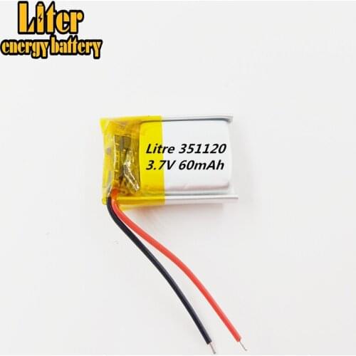 Bluetooth headset small polymer lithium battery 60MAH 351120