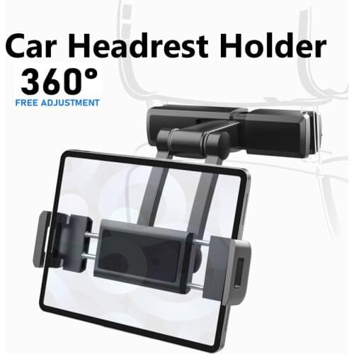 360 Rotaion Car Headrest Holder For 4.7-12.3 inch iPad Rear Pillow Mobile Phone Stand Support Telescopic Car Seat Tablet Support