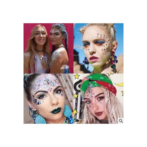 DIY Electronic Music Face Eyebrows Stickers Mix Styles Acrylic Diamond Water-proof Temporary Tattoos Tattoos & Body Art HA222