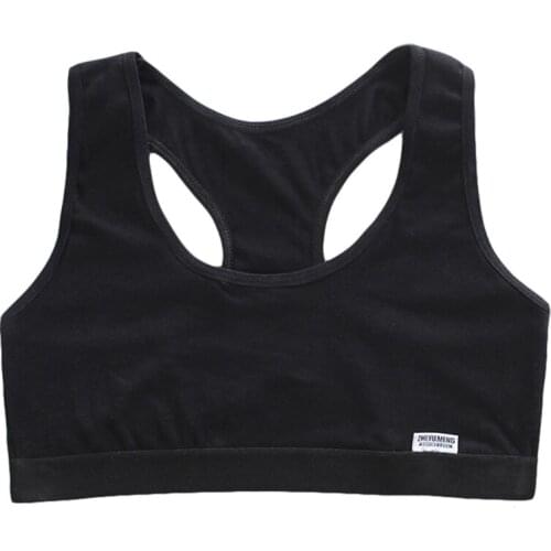Teen Girls Cotton Racerback Training Bra Wide Strap Seamless Bralette Underwear