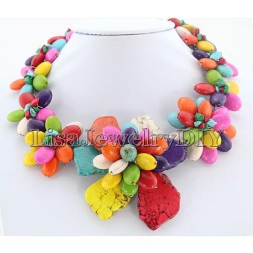 Beautiful Flower African Necklace Statement African Beads Necklace Bridal Party Necklace Bridesmaid Gift HD1864