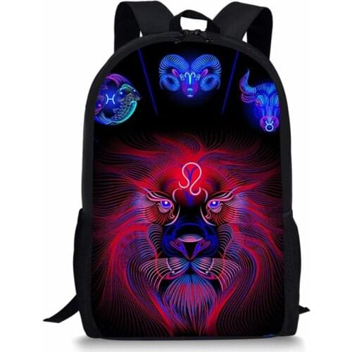 Cool 12 Constellations School Bags For Boys Girls Casual 3D Mens Backpack Cartoon Orthopedic Rucksack Kids Book Bag