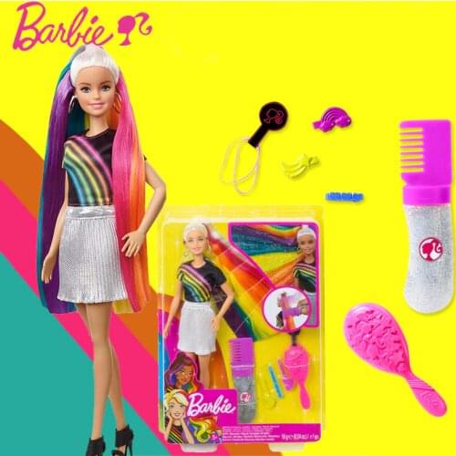 Barbie Brand Newest Doll Toy Rainbow Sparkle Hair Doll Beautiful Girl Different Style Boneca Mode FXN96 For Birthday Gift