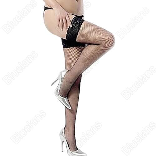 Hot 3 Pairs Women Ladys Sexy Large Fishnet Fish Net Stocking Lace Top Thigts High 5 Colors Wholesale 8MFN