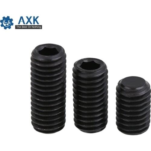 M1.6 M2 M2.5 M3 M4 M5 M6 DIN916 Black Carbon Steel Metric Thread Grub Screws Inner Hexagon Socket Set Screw Kimi 12.9 machine