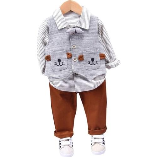 Fashion Children Clothes New Autumn Baby Girls Clothing Boys Cotton Vest T-Shirt Pants 3Pcs/Sets Toddler Costume Kids Tracksuits
