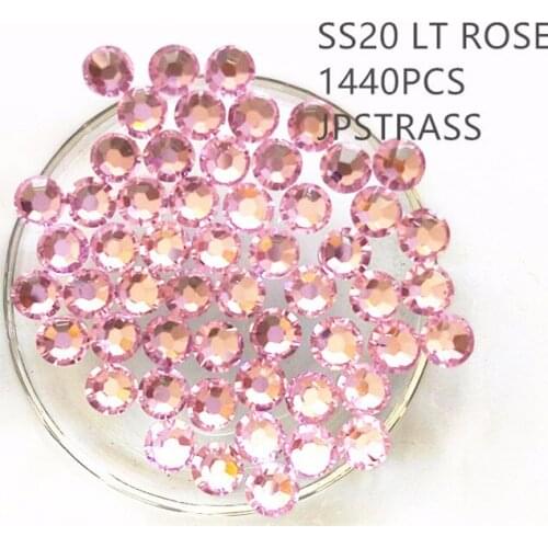 Fancy crystal stone hot fix for clothing decoration ;ss20 lt rose color with 1440 pcs each pack 14 cutting stone free shipping