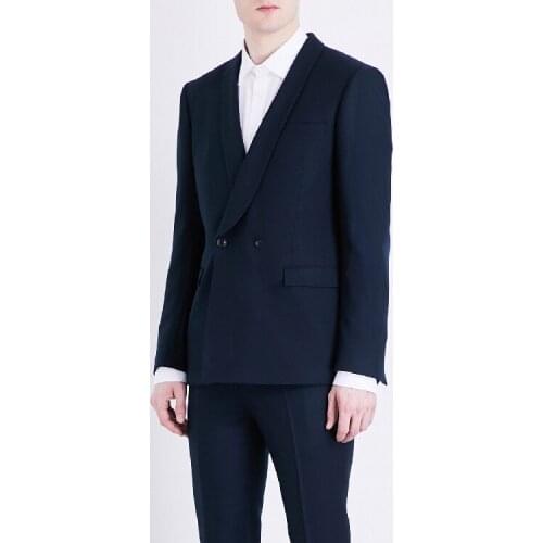 S-6XL!!2019 Mens suit pajama collar suit double breasted gentleman British style