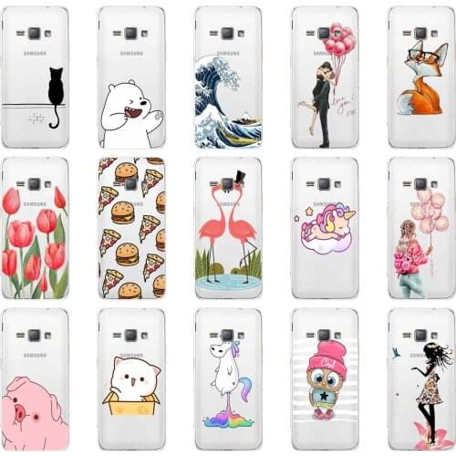 Soft TPU Case for Samsung Galaxy J1 2016 J120 J120F SM-J120F back cover full protective printing transparent coque